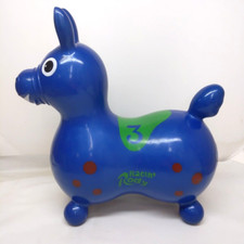 LEDRAPLASTIC Racin' Rody Bounce Horse Blue Inflatable Toy Italy Vtg 84 Original