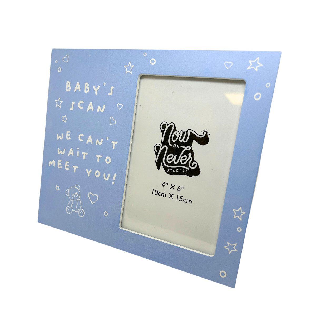Widdop Gifts Blue Baby Scan Photo Frame - "We Can't Wait To Meet You" - Blue - Image 2