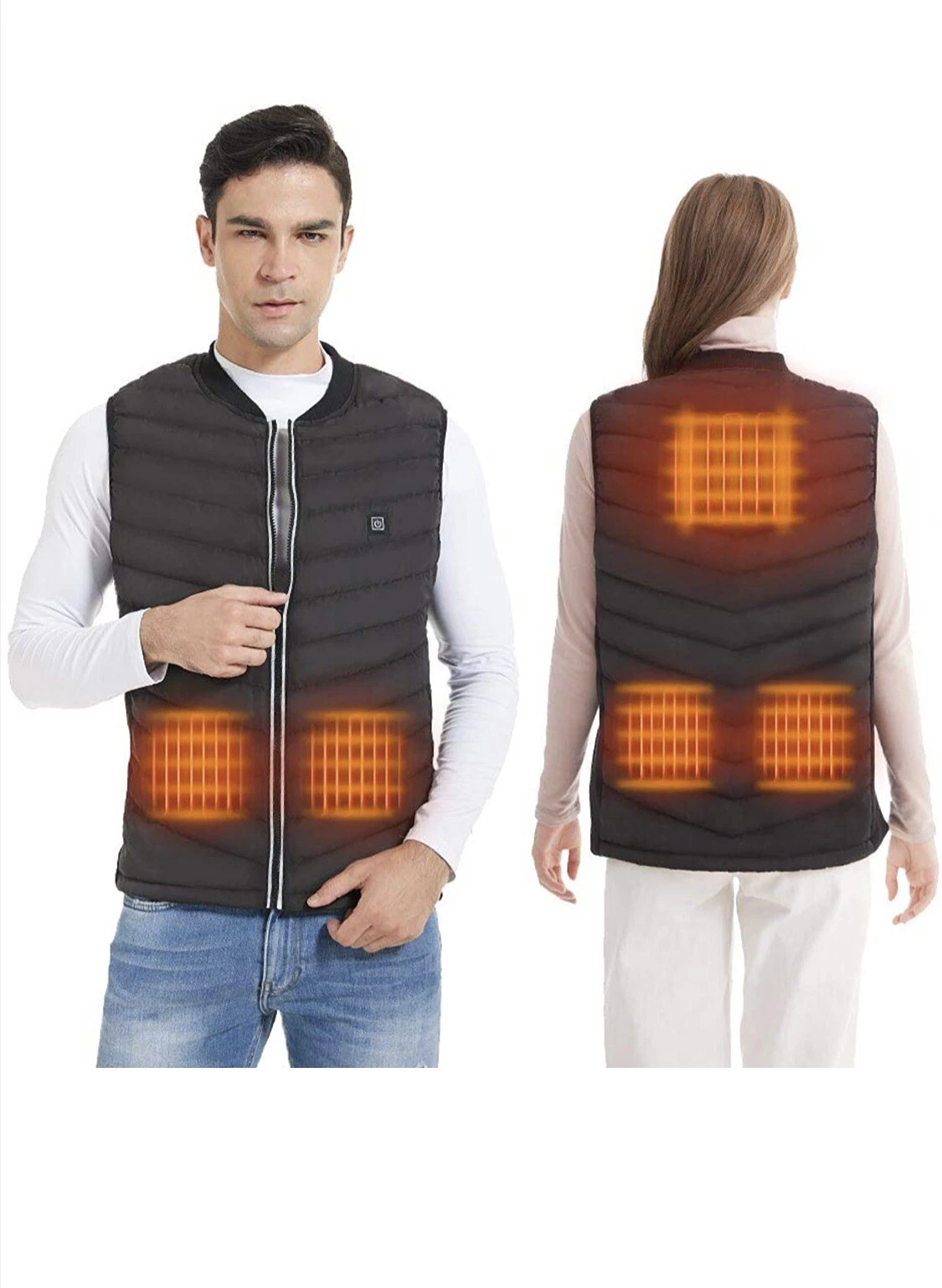 Lightweight Heated Vest Men M / Women M/L Unisex Adjustable w/Battery 3 Temp 5V