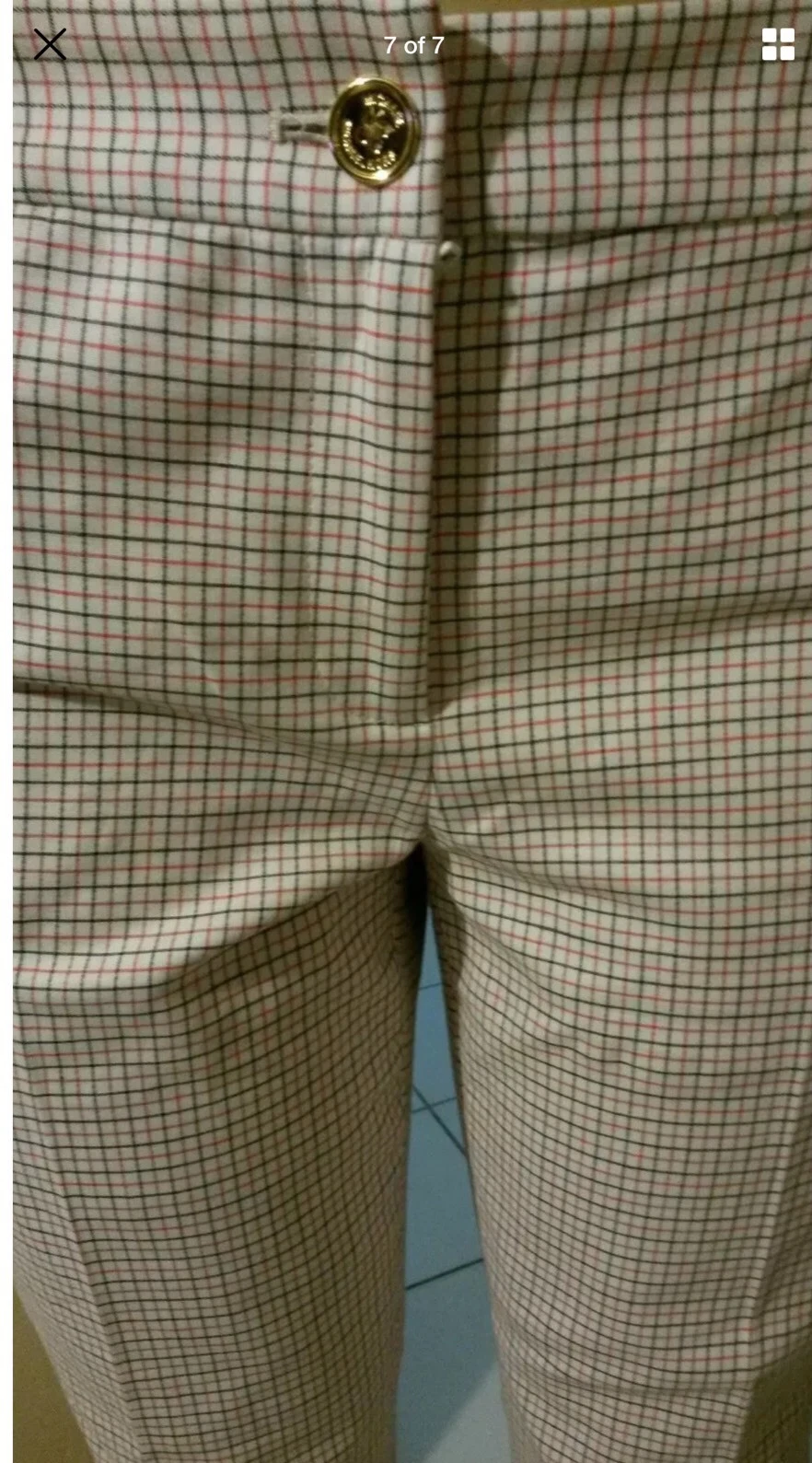 NUOVO! MICHAEL Michael Kors pantaloni skinny stampa a griglia taglia 8 12 16