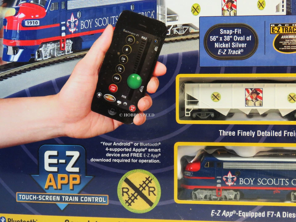 BACHMANN BSA SCOUT SPECIAL HO SCALE TRAIN SET E-Z APP control ez track 01503 NEW - Image 2 of 4