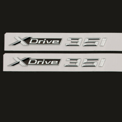 2X New ABS Chrome XDrive 35i Car Fender Emblem Side Badge Sticker FOR X3 X5 X6