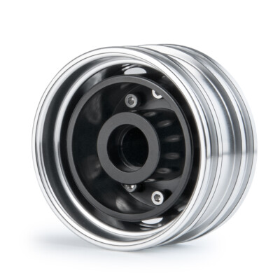 Front Metal Wheel Rims With Rubber Tires For 1/14 Tamiya Trailer & Tractor RC Trucks – Silver Finish