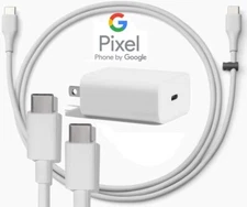 Original Google USB-C Rapid Charger & USB-C to USB-C Cable Pixel 6 Pixel 6 Pro