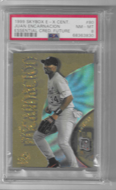 JUAN ENCARNACION 1999 E-X CENTURY ESSENTIAL CREDENTIALS FUTURE /41 PSA 8 POP 1