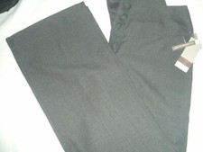 NWT Women's Hillard & Hanson Dress Pants Slacks Charcoal Striped Gray 4 NEW