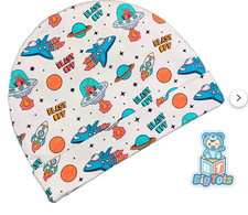 Adult cap baby Space Blast Off print