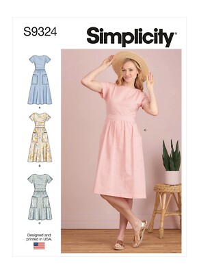 Simplicity 9324 Damen Kleider Schnittmuster Einfach Größen 6-14 & 14-22
