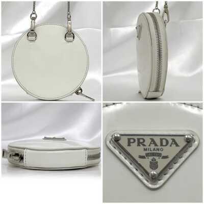 Prada Chain Shoulder Bag f-22966 White 1NA003 Good Condition