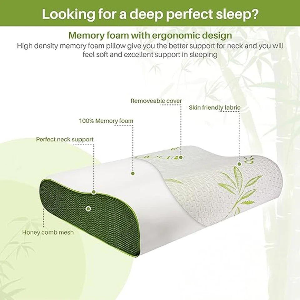 Premium Skyome Orthopedic Bamboo Memory Foam Pillow - Neck, Back, Head Support - Image 3 of 4