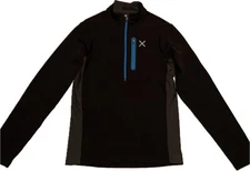 MONTURA Quarter Zip Women’s Large Pullover Black Gray Turquoise Fleece