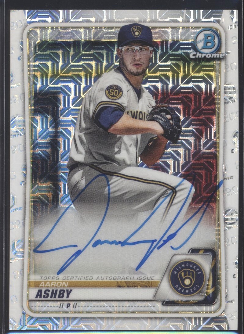 2020 Aaron Ashby Bowman Chrome Bowman Mega Box Auto Brewers BMA-AA Autograph