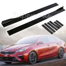 For Kia Forte 2010-2023 Gloss Black Side Skirt Extension Lip Rocker Spoiler Kit