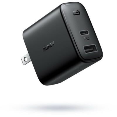 AUKEY Swift Charger Mix 32W Dual-Port Cube Plug Power with Cable PA-F3S