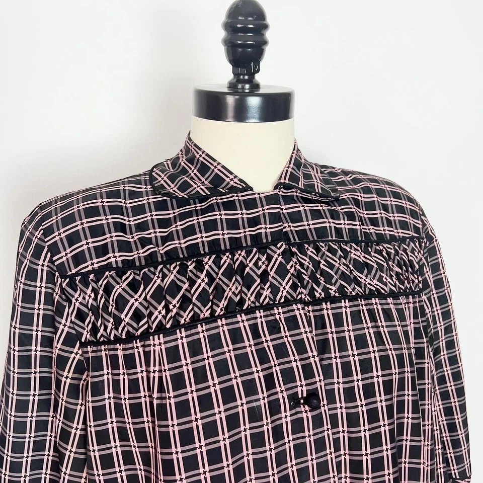 Blusa Top de Maternidad ROSA Y NEGRA Años 50 Vintage Cóctel Tafetán Calzoncillo L Foto 2 de 4
