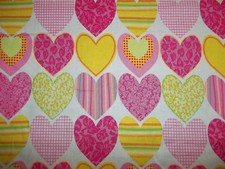 Handmade Cotton fittted crib sheet,White with Bright Valentine HeartsREDUCED 
