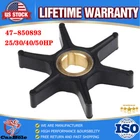 Water Pump Impeller For Mercury Mariner 47-850893 25/30/40/50HP 2/4-Stroke