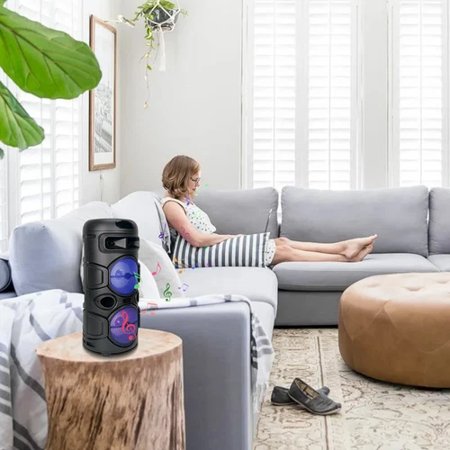 Dual 4 Portable Bluetooth Speaker BT/AUX/TWS Sub woofer Heavy Bass Sound System