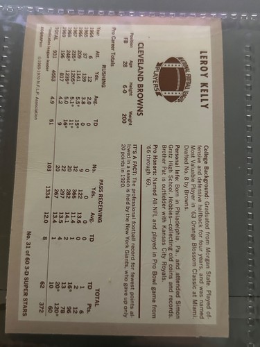 Lotto carte Kellogg's 3-D Super Stars NFL 1970 Sayes, Kelly, Renfro + - Foto 4 di 14