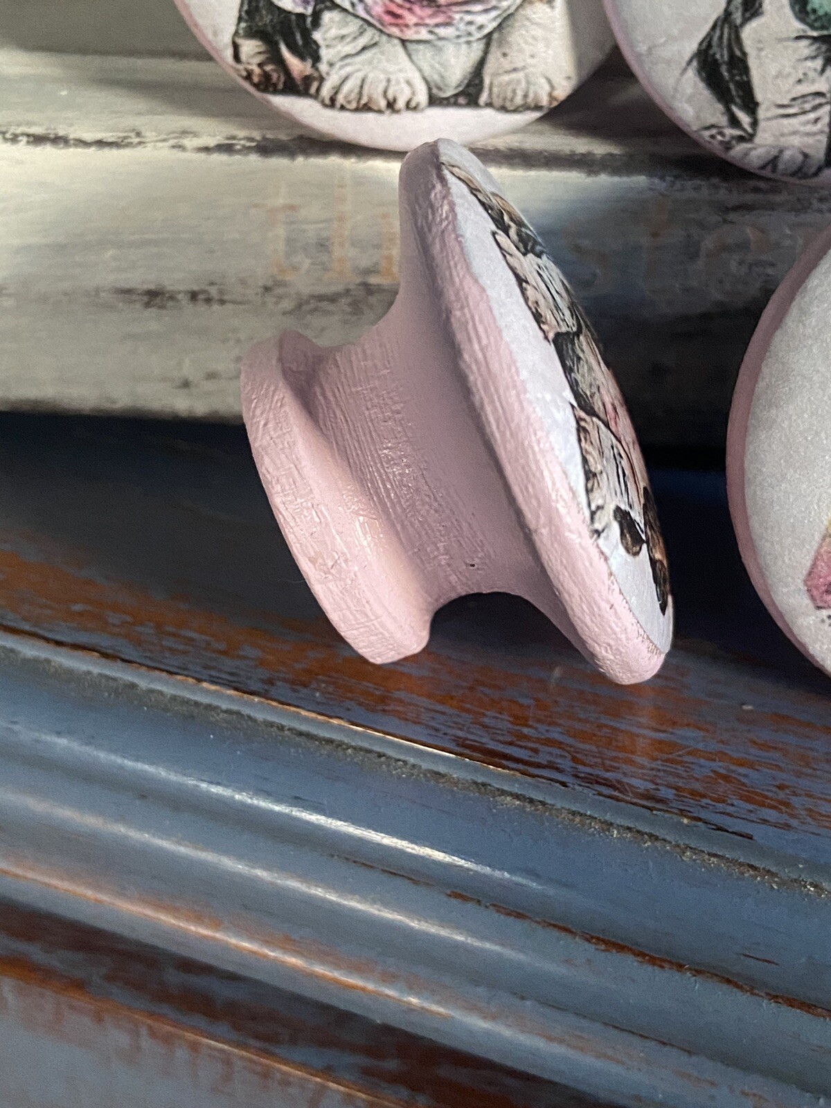 BASSET HOUND Dog Knobs Handmade Wood Drawer Pulls Set of 4 eBay