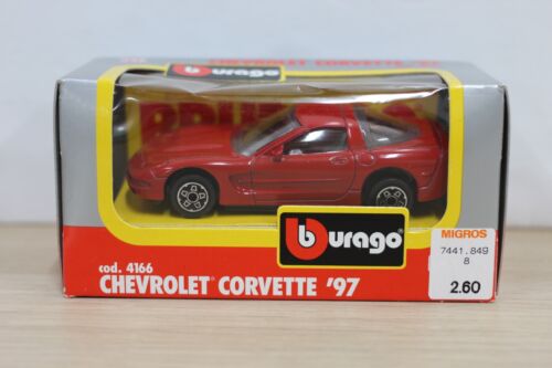 BURAGO 1/43 CHEVROLET CORVETTE '97 (RED) N°4166 (2) DIE CAST CAR COLLECTION - Picture 1 of 8