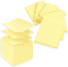 12 Pads Pop Up Sticky Notes 3x3 Refills, Canary Yellow Strong Adhesive Post, S