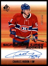 Charles Hudon Card 2015-16 SP Authentic Sign of the Times Rookies #SOTRCH 
