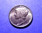 1936 Mercury Dime Borderline Uncirculated  Attractive toning