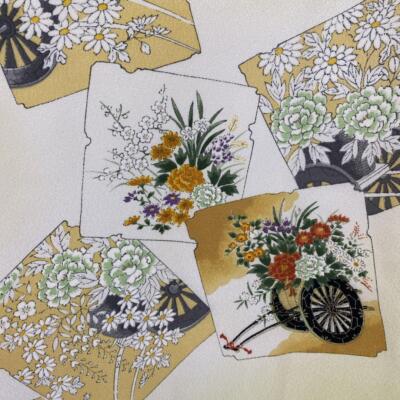 JAPANESE KIMONO FINE PATTERN PURE SILK VINTAGE ANTIQUE Z5363