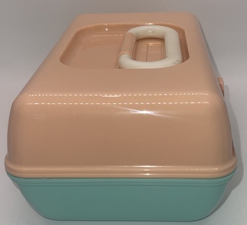 Caboodles On-The-Go Girl Make Up Case Organizer Peach Aqua Pretty In Petite - Picture 7 of 8