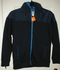 NWT BOYS GYMBOREE NAVY HOODED JACKET WITH BLUE ZIPPER SIZE L 10-12