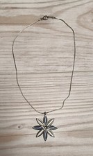 Antike Halskette Kette Anhänger Silber Farbig Trachtenschmuck Retro Vintage