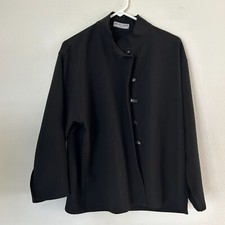 Michel Leger Paris Jacket Womens No Size Os Black Toggle Closure Mock Collar