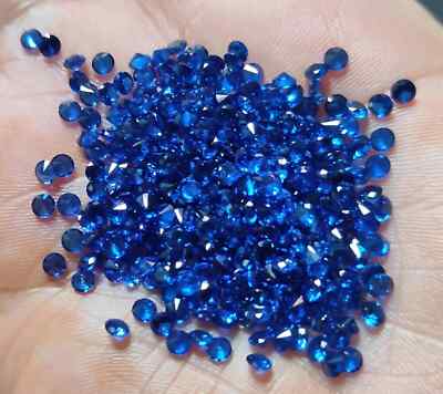 3 MM 50 Pcs Lot Natural Blue Color Sapphire Round Cut Certified Loose Gemstone