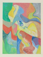 Original Acrylic Abstract Modern Cubist Painting by Noreen Larinde signed 7"x6"