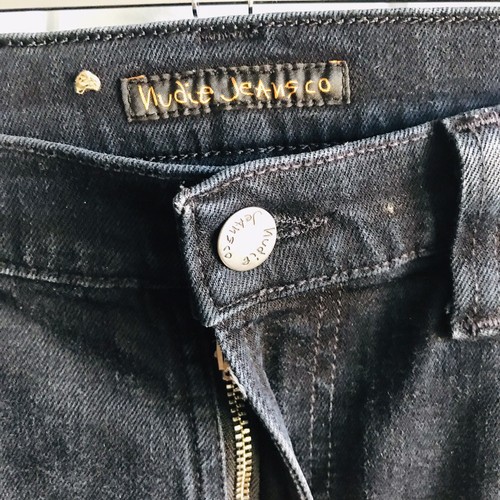 Nudie Jeans High Kai Womens W31 L32 Black Black Stretch Navy Dark Blue Skinny - Picture 6 of 16