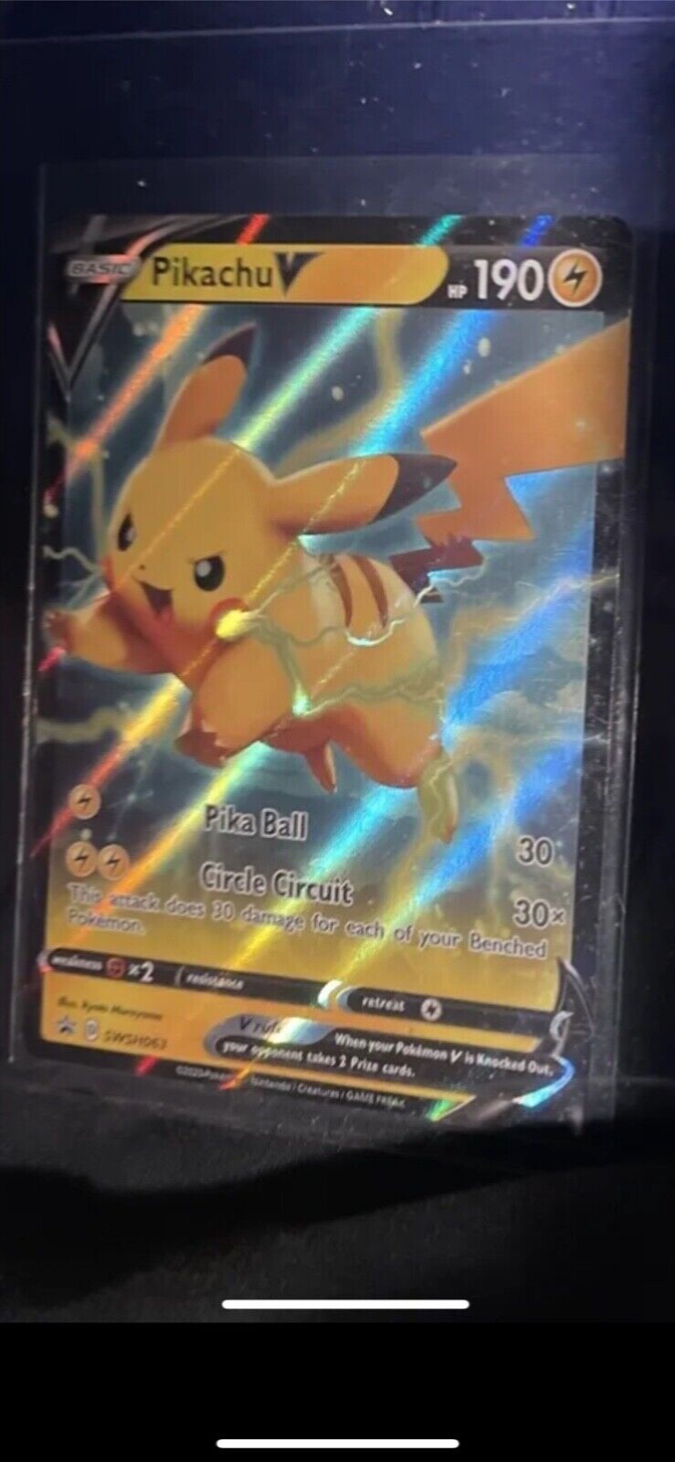 Pikachu V - SWSH063 - Black Star Promo - Half-Art Rare Pokemon Card