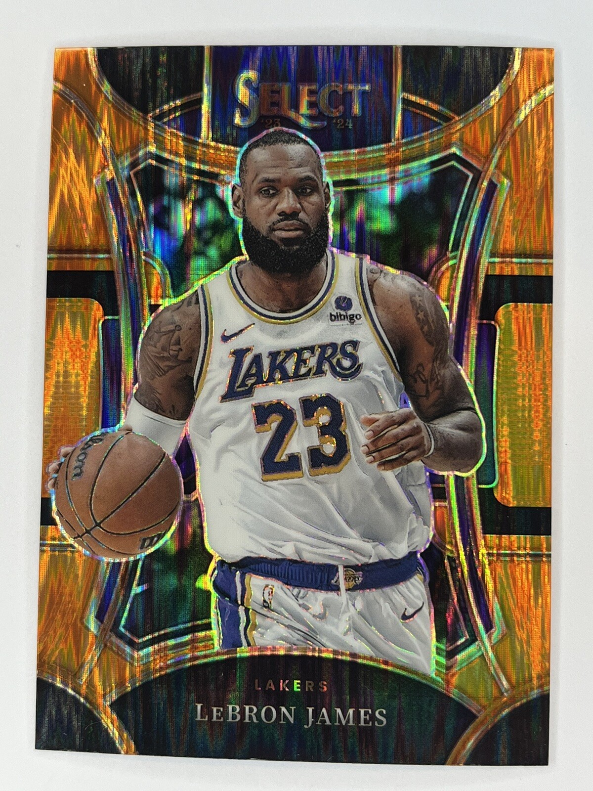 2023-24 Panini Select LEBRON JAMES Mezzanine Orange Flash Prizm #335 Lakers