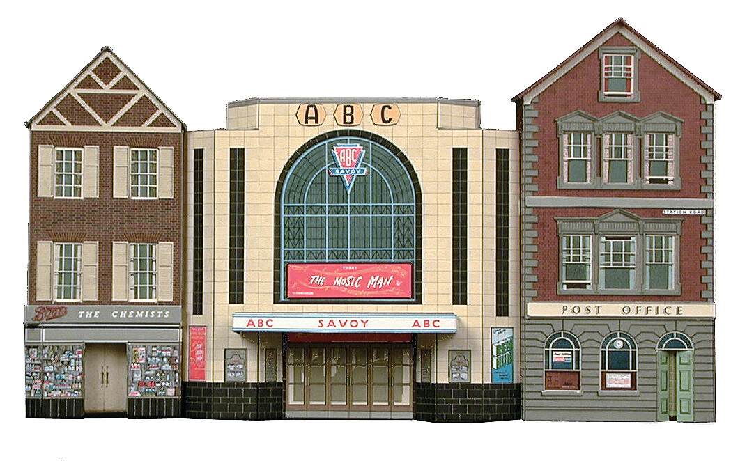 Superquick C2 OO Gauge Cinema Post Office & Shop Card Kit