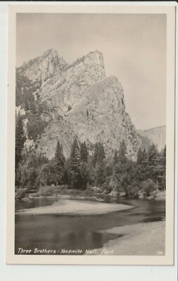 California RPPC Yosemite National Park Three Brothers Real Photo CA UN-POSTED