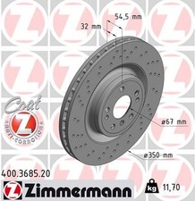 2x ZIMMERMANN Bremsscheibe COAT Z 400.3685.20 f&uuml;r MERCEDES GLE C292 W166 KLASSE