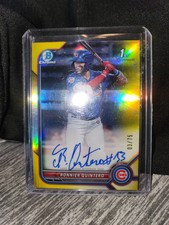 Ronnier Quintero 2022 Bowman Chrome Prospect Autographs Yellow Refractor /75 