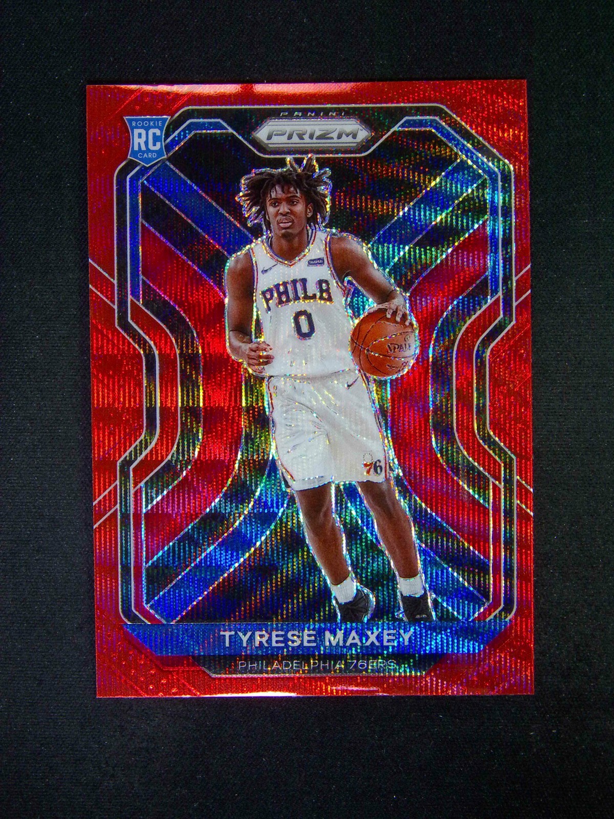 2020-21 Panini Prizm Tyrese Maxey #256 RC Rookie Red Ruby Wave