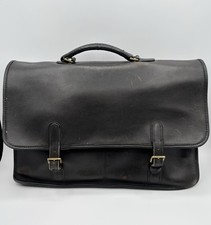 Vintage 90s Coach 3847 Black Leather Briefcase USA Made Glove Tanned Attaché
