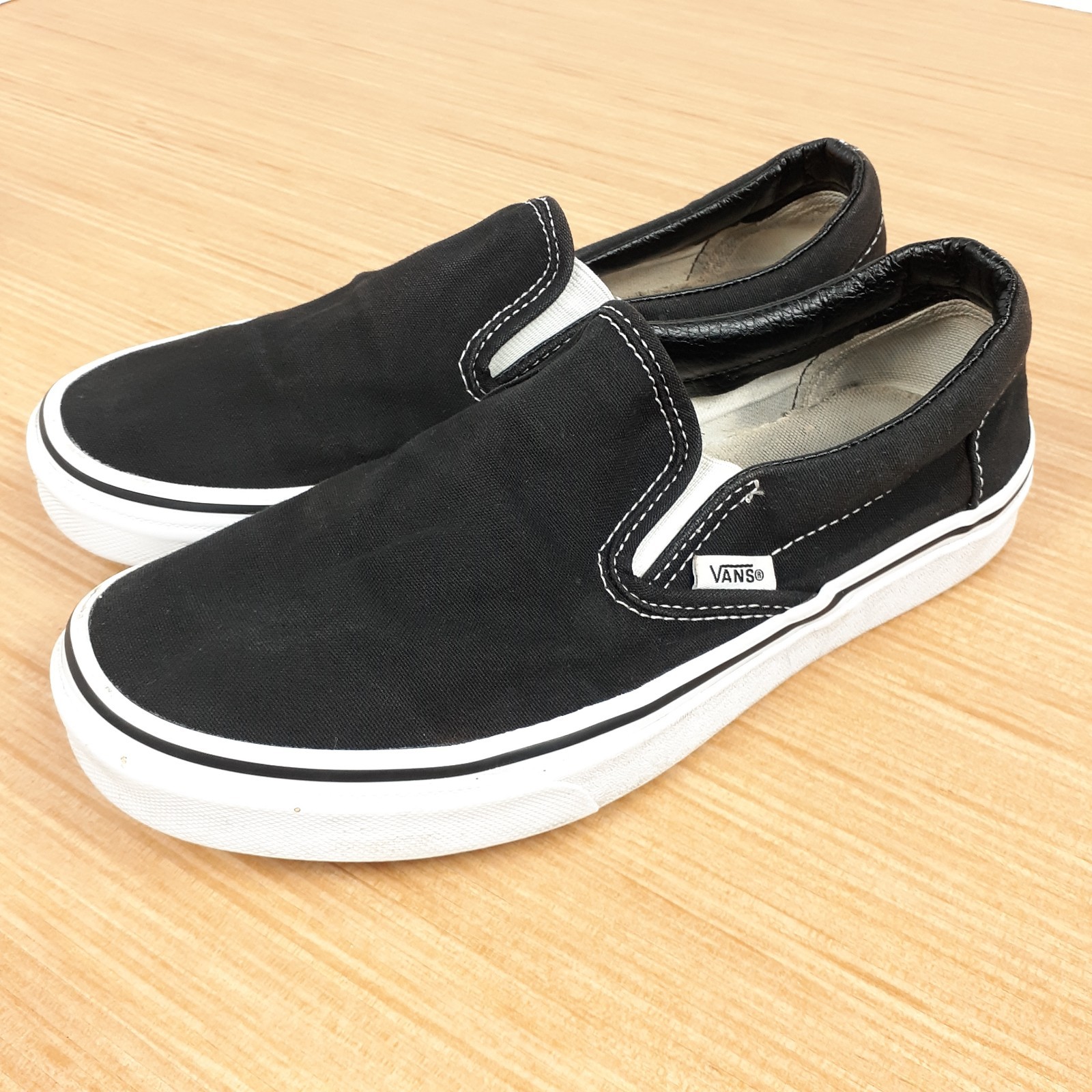 SAOLA Scarpa Vans classica slip on tela nera uomo 6 5 donna 8 skate casual