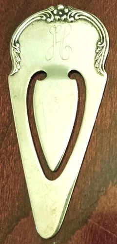 S. Kirk & Son Sterling Silver Bookmark Floral Repousse Model 8 Engraved Mono 8g