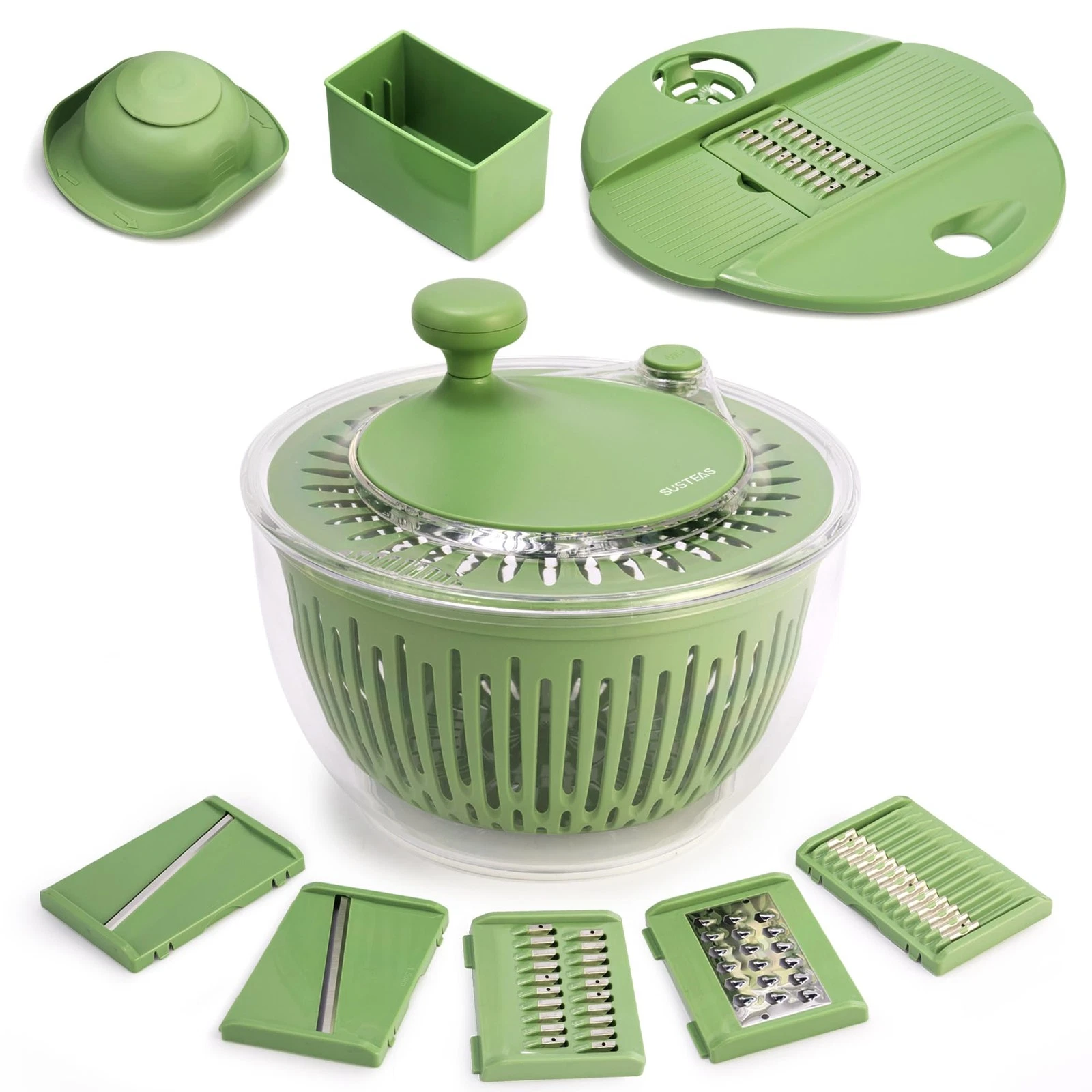 Salad Spinner Large, Vegetables Wash Bowl, Fruits & Herb Lettuce Dryer with 5...