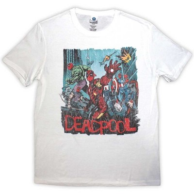 Marvel Comics Deadpool Hero Scene Vintage offiziell Männer T-Shirt Herren