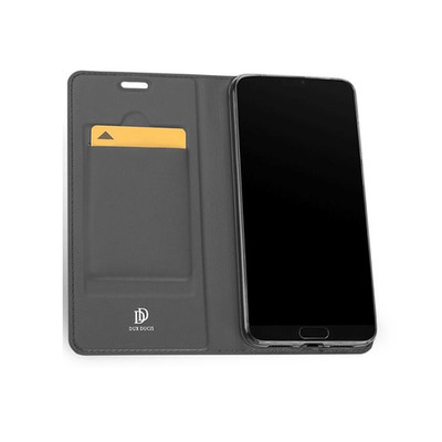 DUX Flip Tasche Wallet Schutzhülle Handyhülle Samsung Galaxy A8 Plus (2018) schw