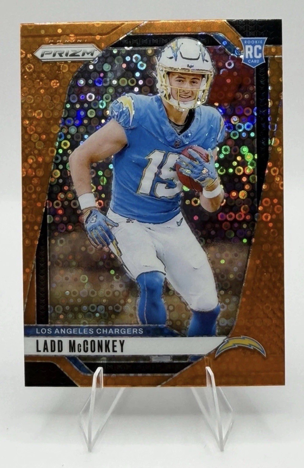 2024 Panini Prizm Rookies Ladd McConkey #365 Disco Prizm (RC)